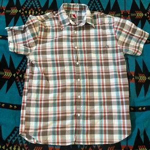 Lost Enterprises Short Sleeve Shirt Button Down Plaid Large